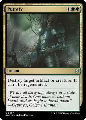 Putrefy card from Commander: Bloomburrow