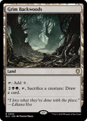 Grim Backwoods card from Commander: Bloomburrow