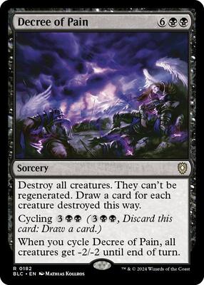 Decree of Pain card from Commander: Bloomburrow