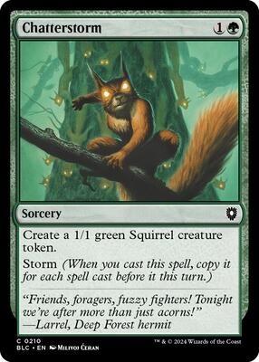 Chatterstorm card from Commander: Bloomburrow