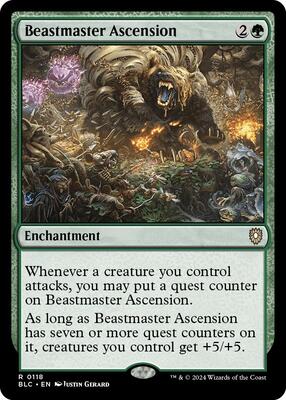 Beastmaster Ascension card from Commander: Bloomburrow