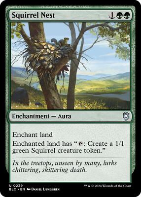 Squirrel Nest card from Commander: Bloomburrow