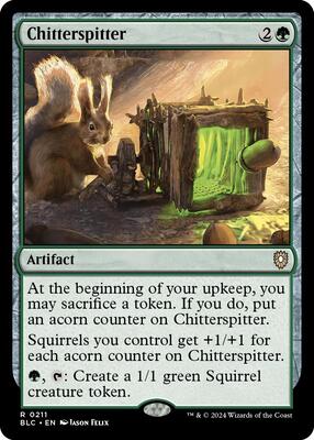 Chitterspitter card from Commander: Bloomburrow