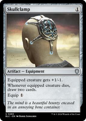 Skullclamp card from Commander: Bloomburrow