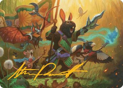 Valley Questcaller Art Card (Gold-Stamped Signature) card from Art Series: Bloomburrow