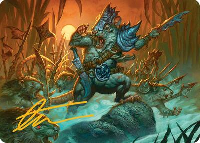 Persistent Marshstalker Art Card (Gold-Stamped Signature) card from Art Series: Bloomburrow