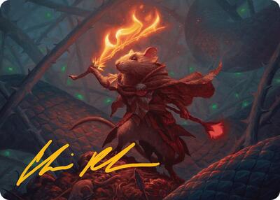 Emberheart Challenger Art Card (Gold-Stamped Signature) card from Art Series: Bloomburrow