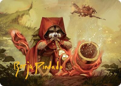Raccoon Rallier Art Card (Gold-Stamped Signature) card from Art Series: Bloomburrow