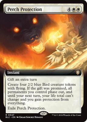 Perch Protection (Extended Art) card from Commander: Bloomburrow