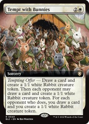 Tempt with Bunnies (Extended Art) card from Commander: Bloomburrow
