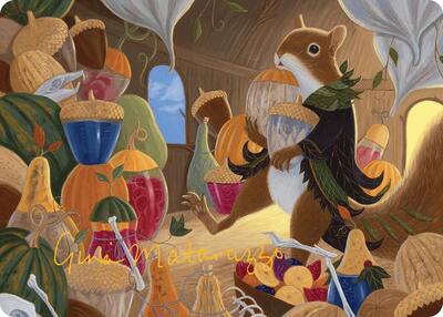 Stocking the Pantry Art Card (Gold-Stamped Signature) card from Art Series: Bloomburrow