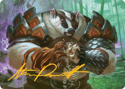 Hugs, Grisly Guardian Art Card (Gold-Stamped Signature) card from Art Series: Bloomburrow