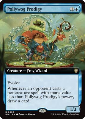 Pollywog Prodigy (Extended Art) card from Commander: Bloomburrow