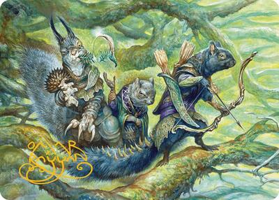 The Odd Acorn Gang Art Card (Gold-Stamped Signature) card from Art Series: Bloomburrow