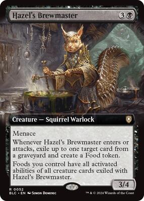 Hazel's Brewmaster (Extended Art) card from Commander: Bloomburrow