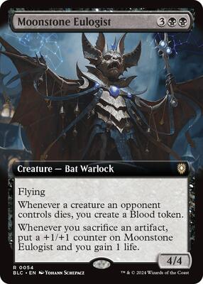 Moonstone Eulogist (Extended Art) card from Commander: Bloomburrow