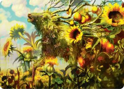 Beza, the Bounding Spring Art Card card from Art Series: Bloomburrow