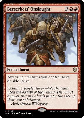 Berserkers' Onslaught card from Commander: Bloomburrow
