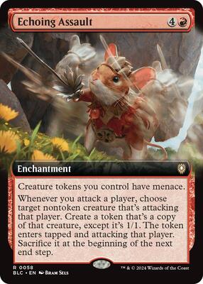 Echoing Assault (Extended Art) card from Commander: Bloomburrow