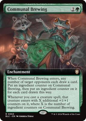Communal Brewing (Extended Art) card from Commander: Bloomburrow