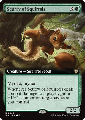 Scurry of Squirrels (Extended Art) card from Commander: Bloomburrow