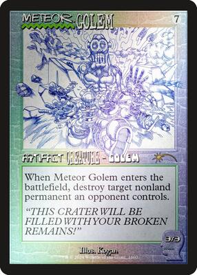 Meteor Golem (1660) (Rainbow Foil) card from Secret Lair Drop Series