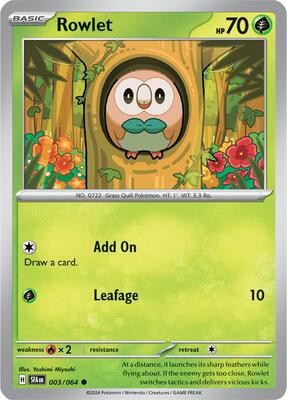 Rowlet card from SV: Shrouded Fable