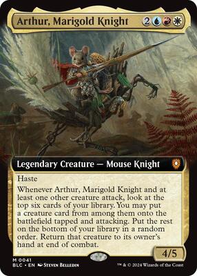 Arthur, Marigold Knight (Extended Art) card from Commander: Bloomburrow