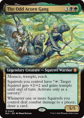 The Odd Acorn Gang (Extended Art) card from Commander: Bloomburrow