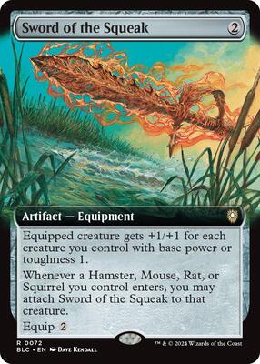 Sword of the Squeak (Extended Art) card from Commander: Bloomburrow