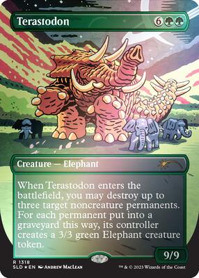 Terastodon (Rainbow Foil) card from Secret Lair Drop Series
