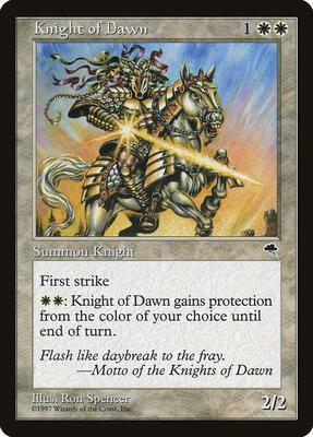 Knight of Dawn card from Tempest
