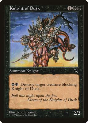 Knight of Dusk card from Tempest