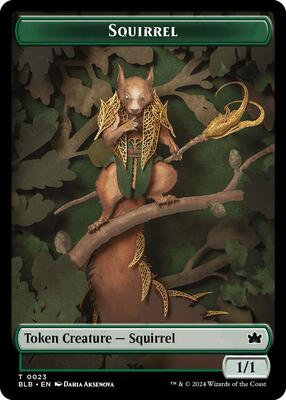 Squirrel // Treasure Double-Sided Token card from Bloomburrow