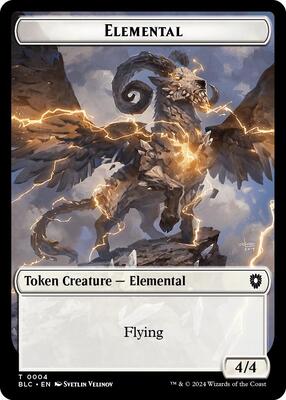 Elemental // Cat Double-Sided Token card from Commander: Bloomburrow