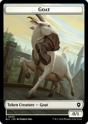 Goat // Wolf (0032) Double-Sided Token card from Commander: Bloomburrow
