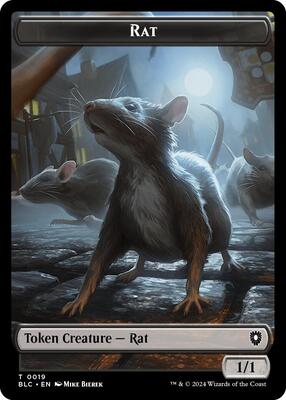 Rat // Raccoon Double-Sided Token card from Commander: Bloomburrow