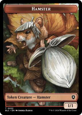 Hamster // City's Blessing Double-Sided Token card from Commander: Bloomburrow