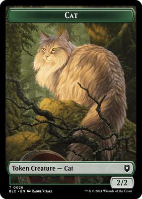 Cat // Beast (0025) Double-Sided Token card from Commander: Bloomburrow