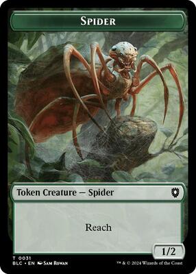 Spider // Blood Double-Sided Token card from Commander: Bloomburrow