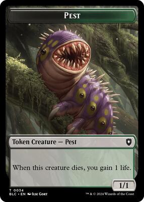 Pest // Shapeshifter Double-Sided Token card from Commander: Bloomburrow