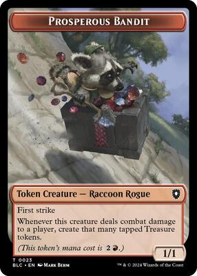 Prosperous Bandit // Treasure Double-Sided Token card from Commander: Bloomburrow