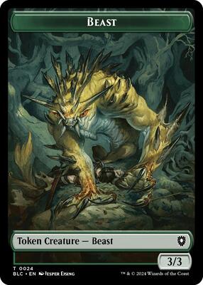 Beast (0024) // Treasure Double-Sided Token card from Commander: Bloomburrow