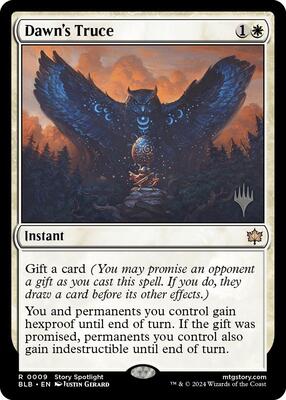 Dawn's Truce card from Promo Pack: Bloomburrow