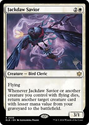 Jackdaw Savior card from Promo Pack: Bloomburrow