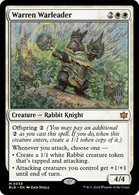 Warren Warleader card from Promo Pack: Bloomburrow