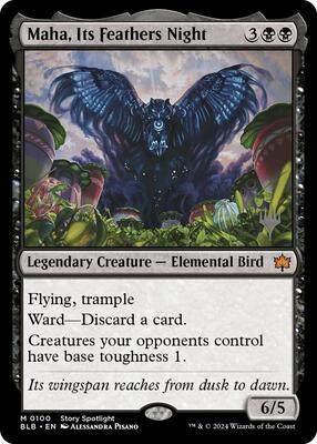 Maha, Its Feathers Night card from Promo Pack: Bloomburrow