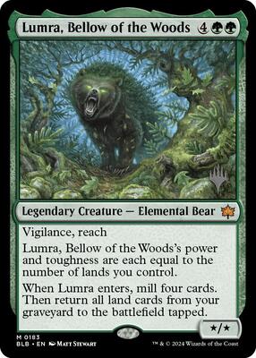 Lumra, Bellow of the Woods card from Promo Pack: Bloomburrow