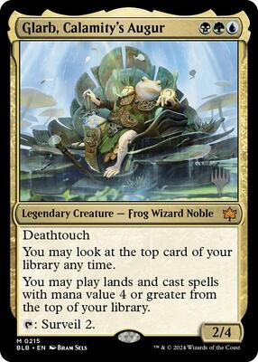 Glarb, Calamity's Augur card from Promo Pack: Bloomburrow