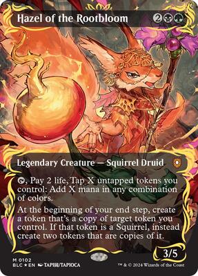 Hazel of the Rootbloom (Borderless) (Raised Foil) card from Commander: Bloomburrow